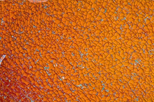 GLOREX Crackle Mosaic Platte, Glas, Orange, 15 x 0.5 x 27 cm GLOREX Crackle Mosaic Platte, Glas, Orange, 15 x 0.5 x 27 cm von GLOREX