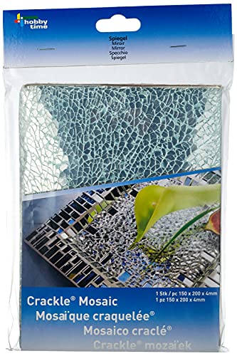 GLOREX Crackle Mosaic Platte, Glas, Spiegel, 15 x 0.4 x 20 cm von Glorex