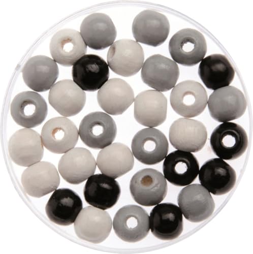 GLOREX Holzperle 14St Schwarz/Grau/Weiss, Holz, Mehrfarbig, 11 x 8.6 x 1.5 cm GLOREX Holzperle 14St Schwarz/Grau/Weiss, Holz, Mehrfarbig, 11 x 8.6 x 1.5 cm von Glorex