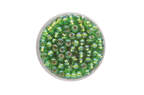 GLOREX Rocailles 4,5 mm,17 g AB, Glas, Grün, 4 x 4 x 1.5 cm von Glorex