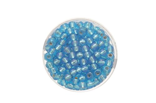 GLOREX Rocailles 4,5 mm,17g AB, Glas, Hellblau, 4 x 4 x 1.5 cm von Glorex