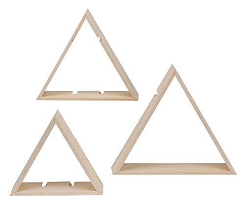 Glorex 6 1320 302 - Design Rahmen aus Holz dreieckig, 3 Stück in 3 verschiedenen Größen, ca. 32 x 28 x 10 cm, 29 x 25 x 10 cm und 25 x 21 x 10 cm von Glorex