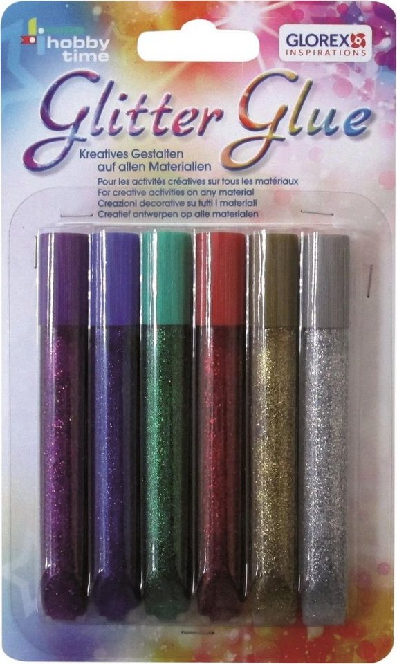 Glorex Bastelkleber Glorex Glitterglue Stifte 6 x 10,5 ml von Glorex
