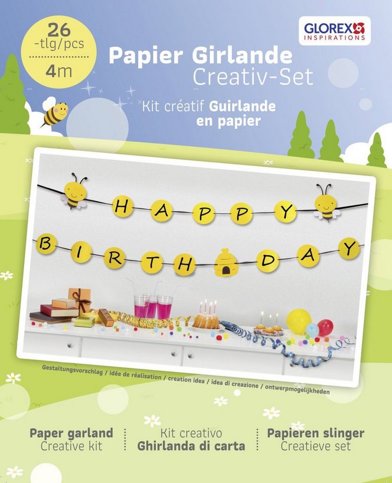 Glorex Bastelnaturmaterial Glorex Papier Girlande Biene 4 m von Glorex