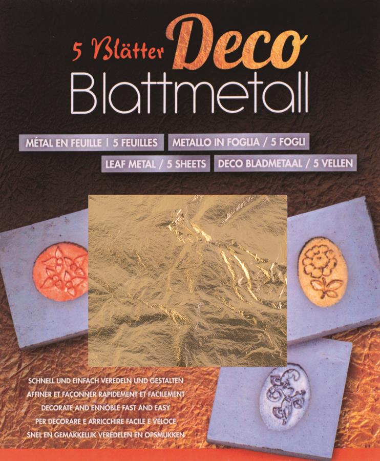 Glorex Blattmetall goldfarben 14 x 14 cm, 5 Blatt von Glorex