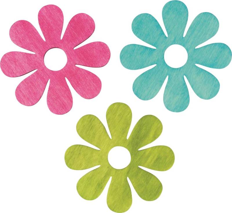 Glorex Blumen Holz bunt gemischt 24 Stück von Glorex