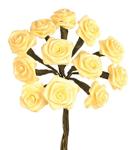 Glorex Diorröschen 12 Blüten SB-Ausführung, Kunststoff, Gelb, 16.5 x 14 x 4.8 cm von Glorex