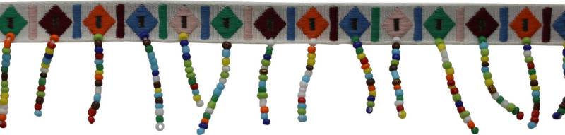 Glorex Girlande mit Perlen bunt 1 Meter, weißes Band von Glorex