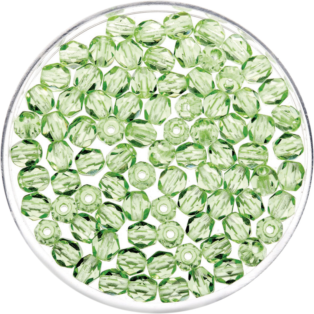 Glorex Glasschliff Perle 6 mm 50 Stück, hellgrün von Glorex