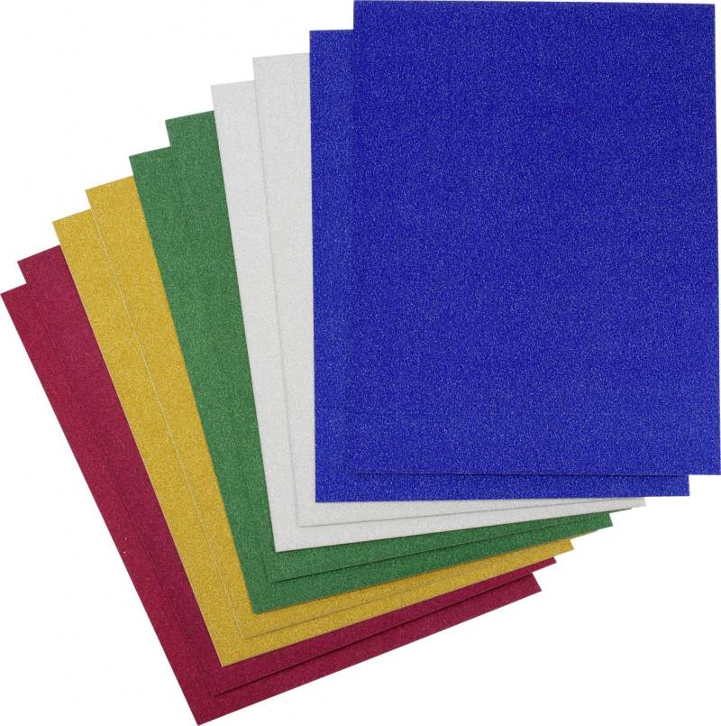 Glorex Glitter-Karton 20 x 30 cm, 10 Stück von Glorex