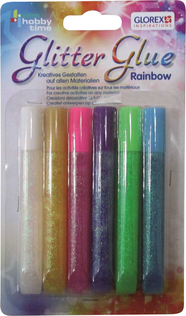 Glorex Glitterglue Stifte Rainbow 6 x 10,5 ml von Glorex