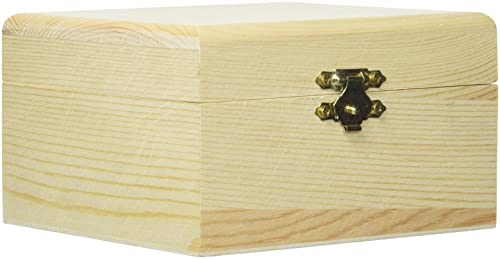 GLOREX Holzbox, Holz, Natur, 12,5 x 11,5 x 7,5 cm von Glorex