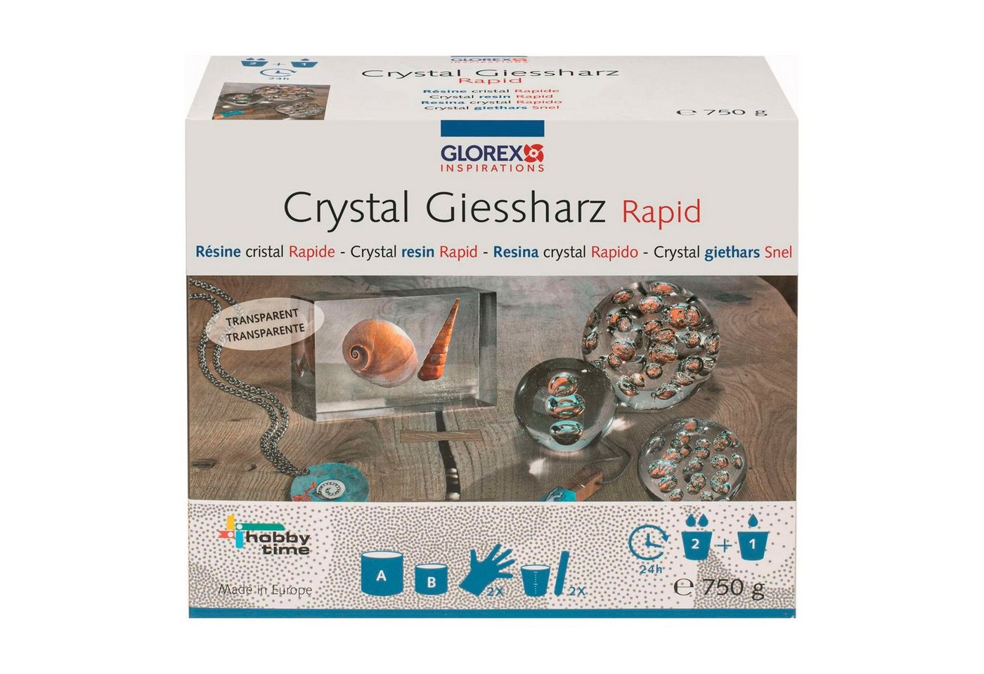 Glorex Modellierwerkzeug Crystal-Gießharz transparent, 8 Teile von Glorex
