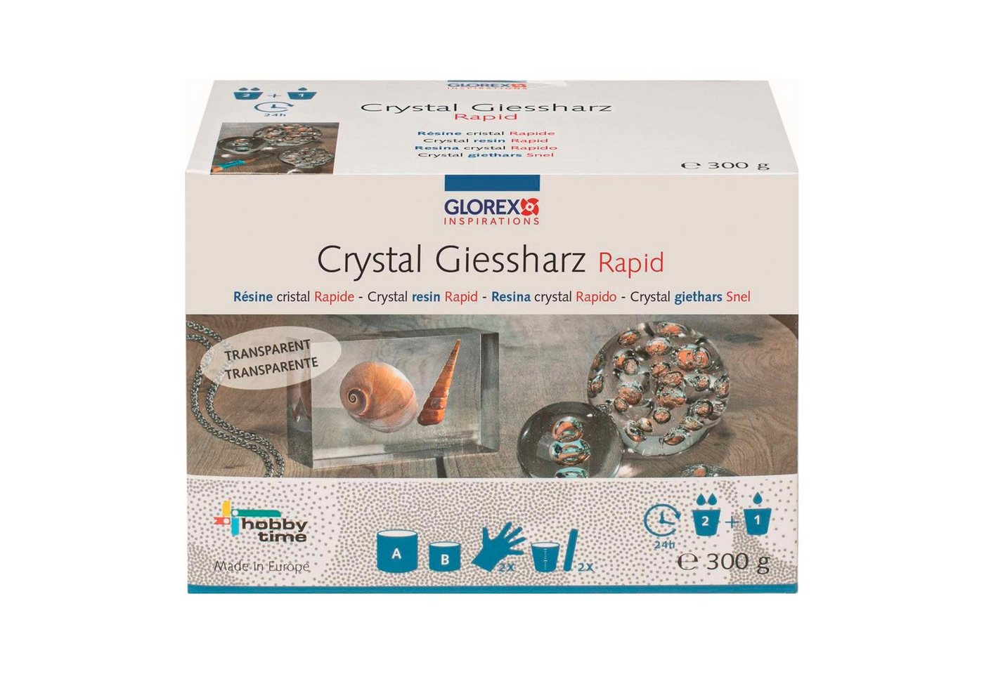 Glorex Modellierwerkzeug Crystal-Gießharz transparent, 8 Teile von Glorex