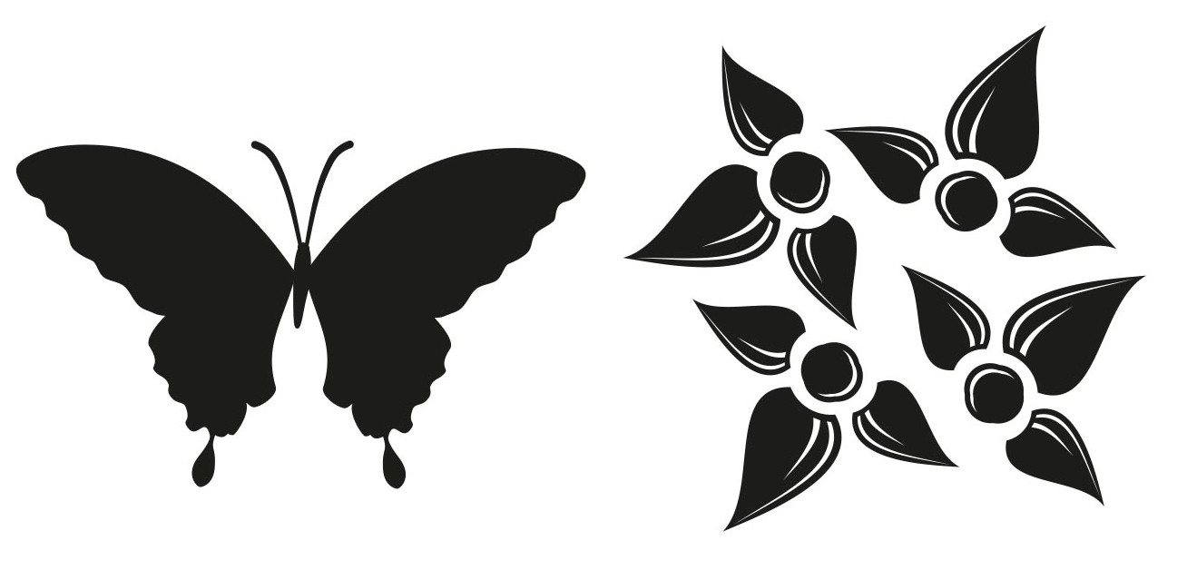 Glorex Modellierwerkzeug Reliefeinlagen-Set Schmetterling, Blume, 2 Stück von Glorex