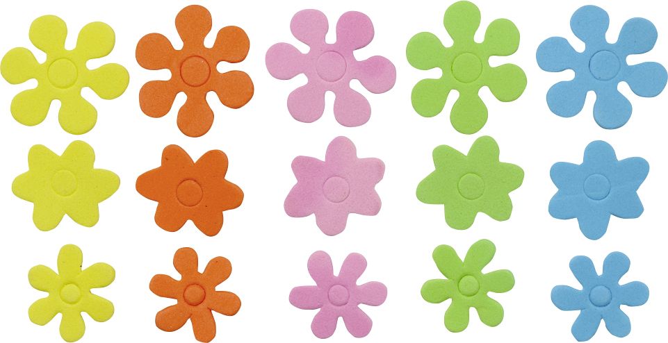 Glorex Moosgummi Sticker Blumen selbstklebend , 72 Stück von Glorex