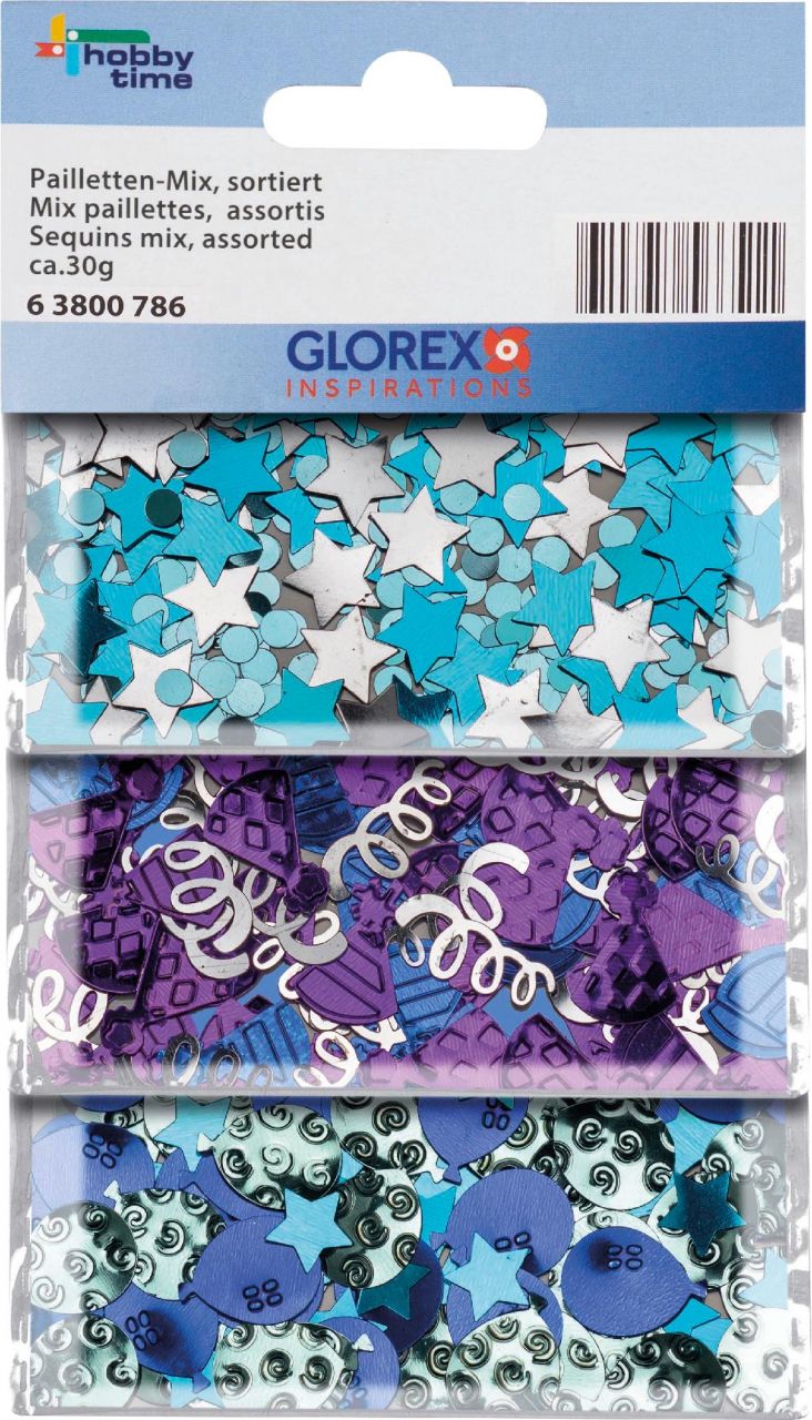 Glorex Pailletten-Mix 30 g blau türkis von Glorex