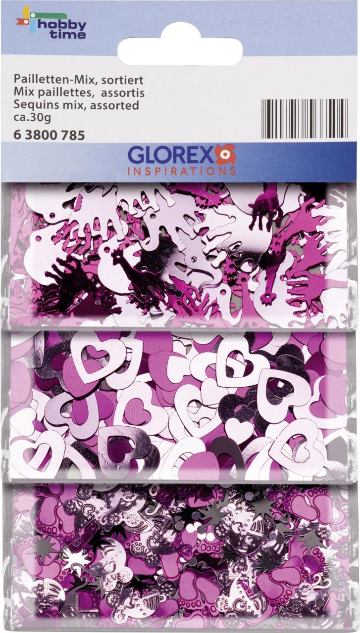 Glorex Pailletten-Mix rosa/pink , 30 g von Glorex