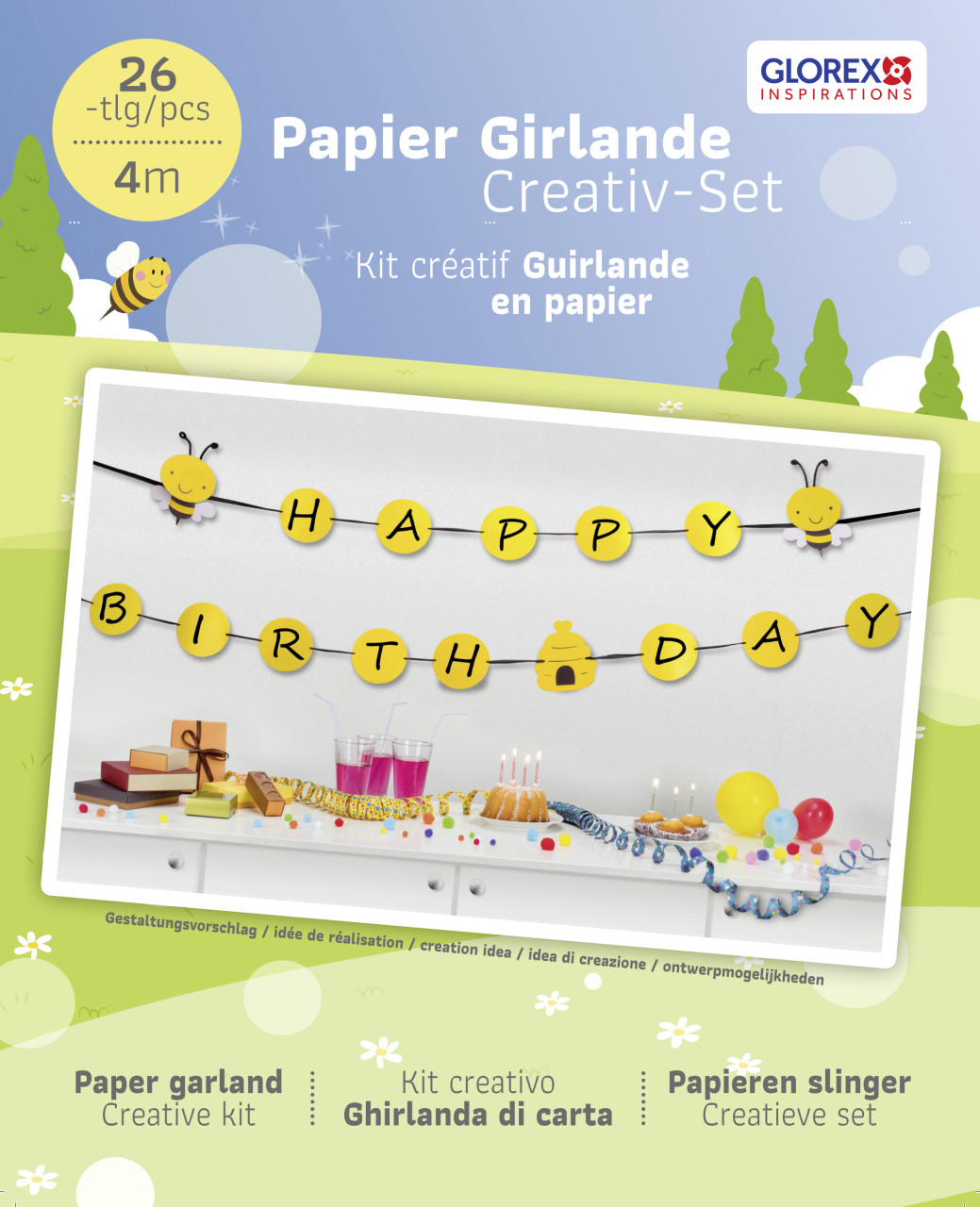 Glorex Papier Girlande Biene 4 m von Glorex