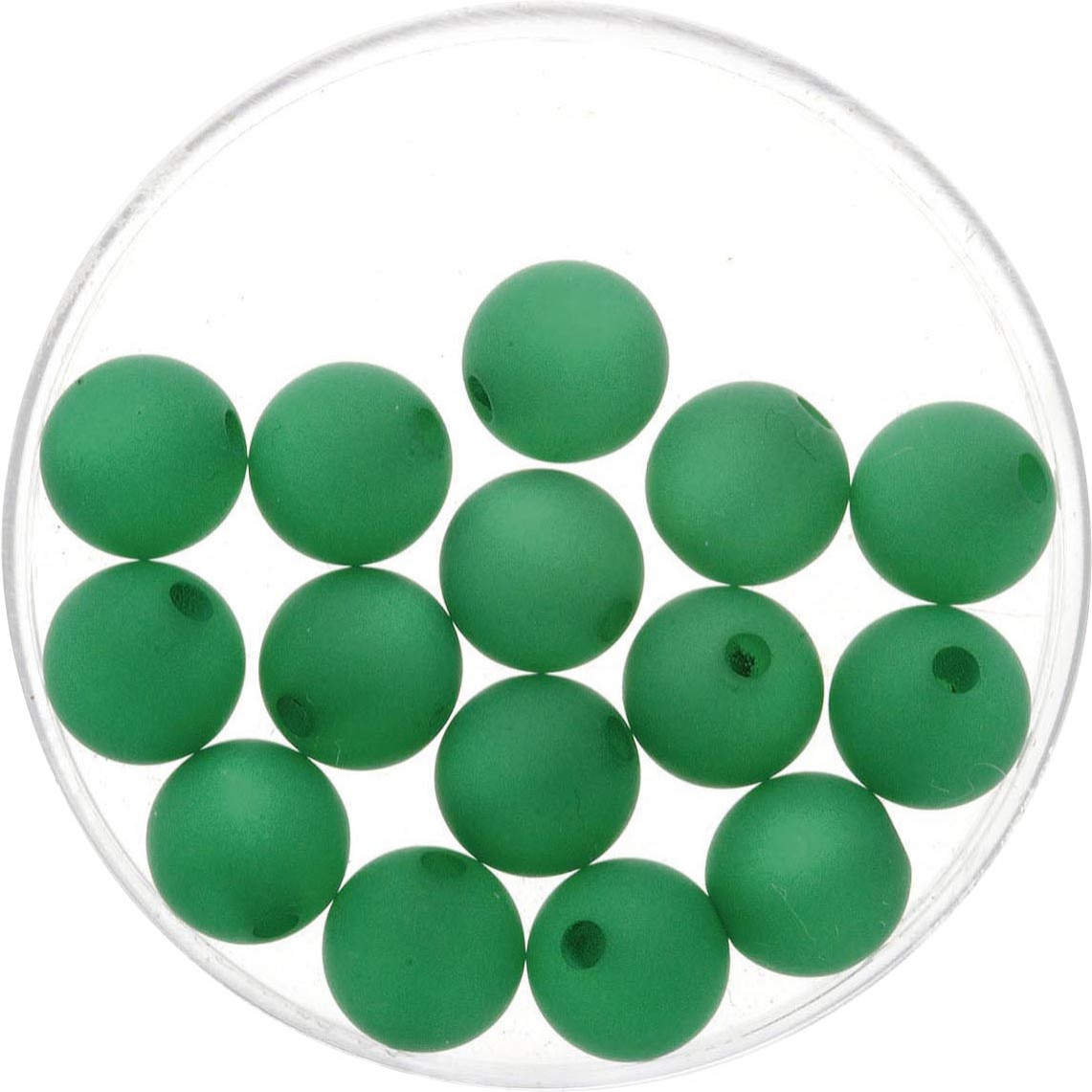 Glorex Perle Polaris 8 mm 15 Stück, matt dunkelgrün von Glorex