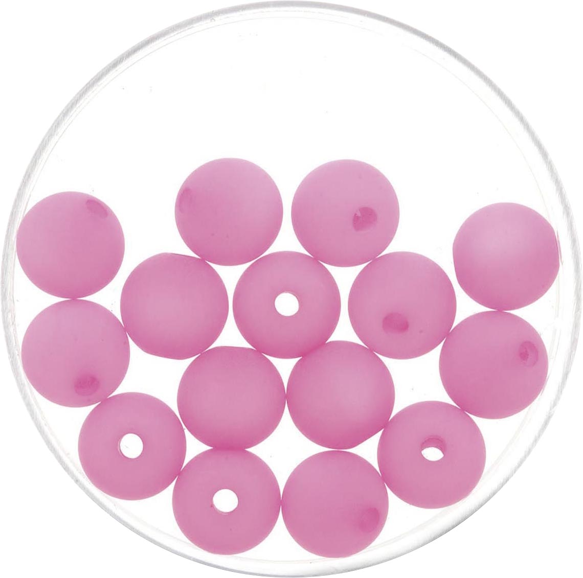 Glorex Perle Polaris 8 mm 15 Stück, matt pink von Glorex