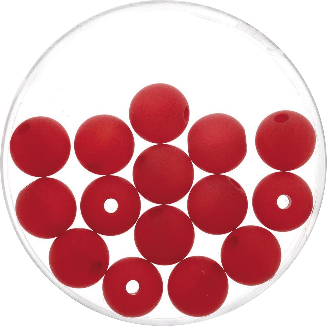 Glorex Perle Polaris 8 mm 15 Stück, matt rot von Glorex