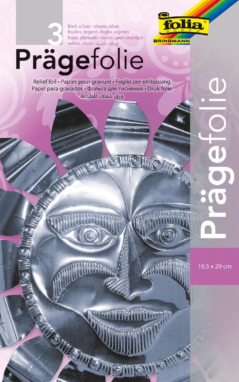 Glorex Prägefolie silber Hartmetall 19 x 30 cm, 3 Blatt Glorex Prägefolie silber Hartmetall 19 x 30 cm, 3 Blatt von Glorex