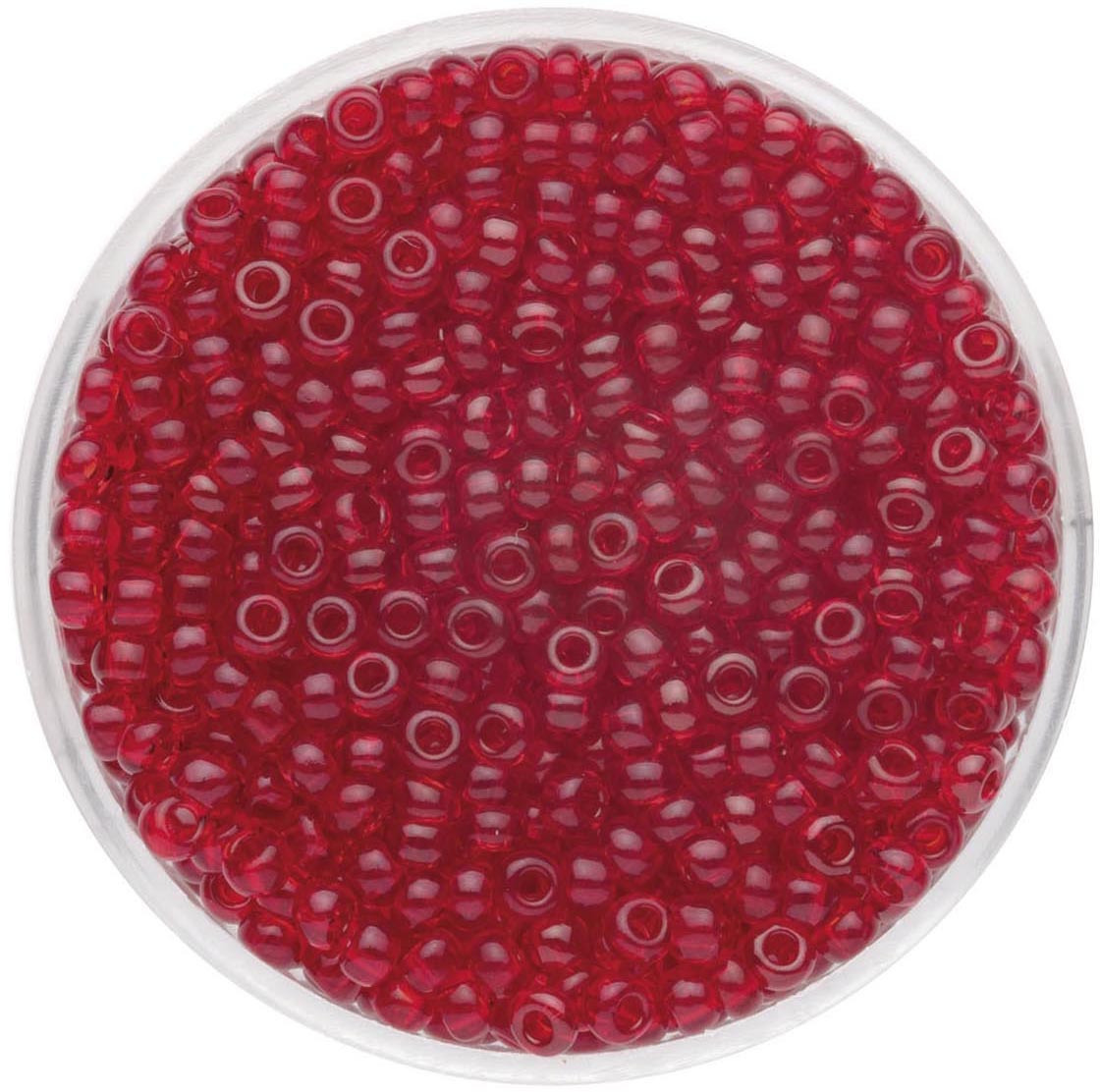 Glorex Rocailles 2,6 mm 17 g, transparent rot von Glorex