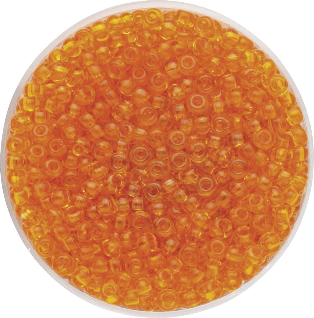 Glorex Rocailles 2,6 mm transparent 17 g, dunkelorange von Glorex