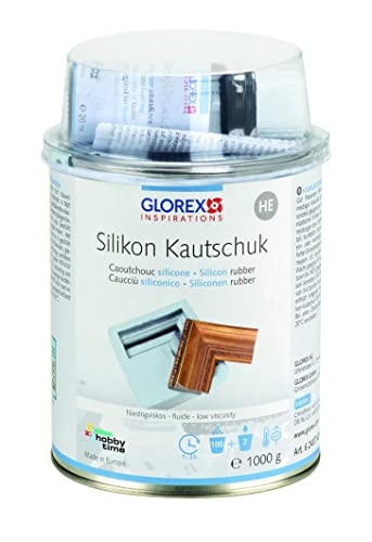 GLOREX Silikon-Kautschuk HE 1 kg hochelastisch, Mehrere Elemente, Mehrfarbig, 15 x 10 x 10 cm von Glorex