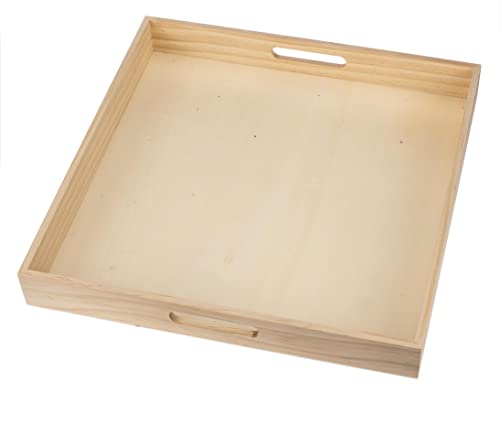 Glorex Tablett aus Holz, Natur, 40 x 40 x 5 cm von GLOREX