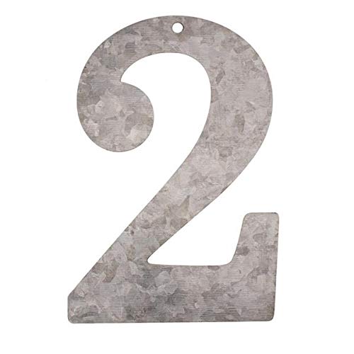 Metall Zahlen 2, verzinkt Höhe 12 cm Zahl Ziffer Nummer von Glorex