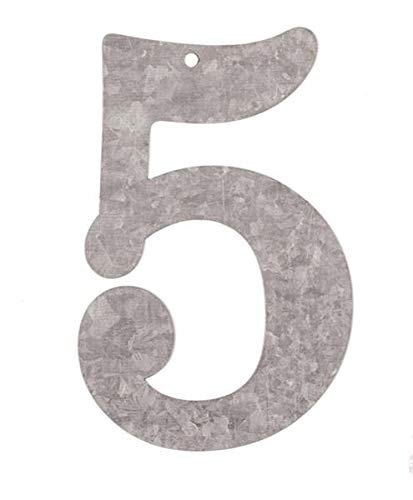 Metall Zahlen 5, verzinkt Höhe 12 cm Zahl Ziffer Nummer von Glorex