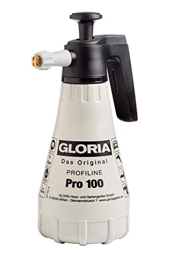 GLORIA Drucksprüher Pro 100 | 1,0 L Sprühflasche mit Messing-Flachstrahldüse| Für Industrie und Handwerk | Ölfest von Gloria
