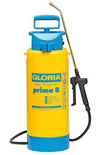 GLORIA Drucksprüher prima 8 | 8 L Gartenspritze, Unkrautspritze|Mit Messinglanze + verstellbare Messingdüse, Standfuß von Gloria