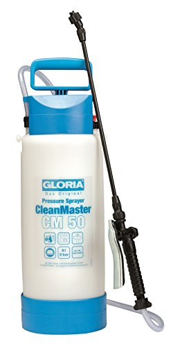 Gloria Drucksprüher CleanMaster cm 50 | 5 L Reinigungssprüher | Für Säuren, Laugen, Reinigungsmittel mit pH 2-12 | Inkl. 0,5 m Verlängerungslanze | Zur Gebäudereinigung von Gloria