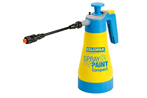 GLORIA Drucksprüher Spray & Paint Compact | 1,25 L Farbsprüher/Ölsprüher | Handsprüher auch für Lasuren, Lacke | Mit Flachstrahldüse von Gloria