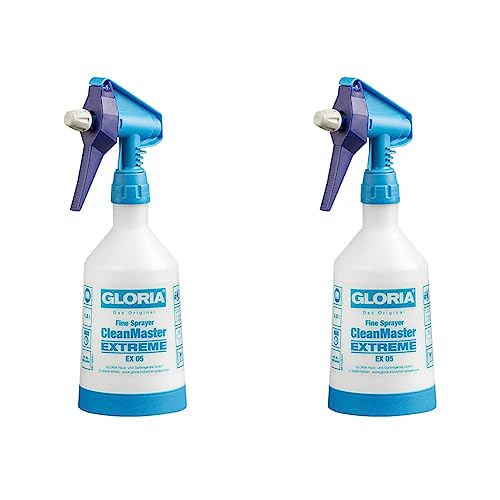 GLORIA Feinsprüher CleanMaster EXTREME EX 05 | Sprühflasche zur Reinigung und Desinfektion | Kompakter 0,5 L Handsprüher | Für Mittel mit pH-Wert 4-11 | Ölfest (Packung mit 2) von Gloria