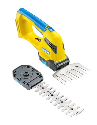 GLORIA FineCut 18V compact | Akku Gras- & Strauchschere | 14 cm XL-Grasmesser & 20 cm Strauchmesser | Werkzeugloser Messerwechsel | Kompatibel mit Bosch 18V Power for All Akku von Gloria
