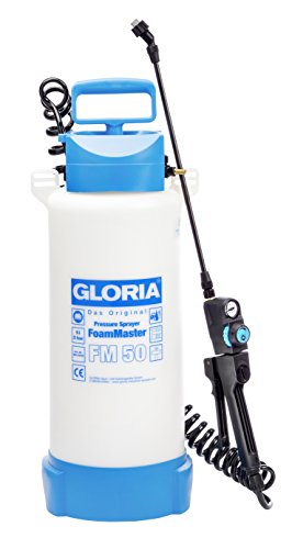 GLORIA FoamMaster FM 50 | Schaumsprüher | 5 L Foamer | Austauschbare Schaumpatronen | Drucksprüher Zur Autoreinigung, Gebäudereinigung | Mit Kompressoranschluss | 2,5 M Spiralschlauch von Gloria