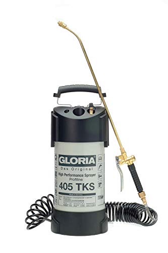 GLORIA Hochleistungssprühgerät 405 TKS Profiline | 5 L Füllinhalt | Profi-Drucksprüher aus Stahl | Mit Manometer, Kompressoranschluss, Spiralschlauch | 6 bar | Ölfest von Gloria