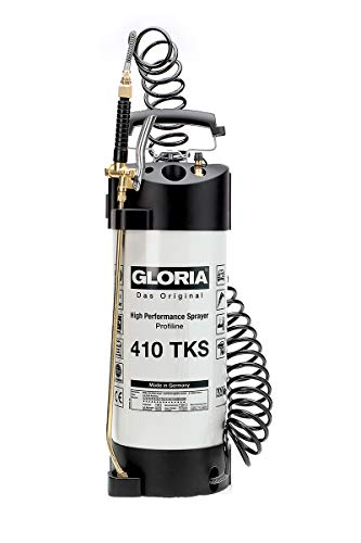 GLORIA Hochleistungssprühgerät 410 TKS Profiline | 10 L Füllinhalt | Profi-Drucksprüher aus Stahl | Mit Manometer, Kompressoranschluss, Spiralschlauch | 6 bar | Ölfest von Gloria