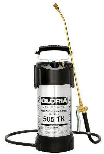 GLORIA Hochleistungssprühgerät 505 TK Profiline | 5 L Füllinhalt | Profi-Drucksprüher aus rostfreiem Edelstahl | Mit Zeigermanometer und Kompressoranschluss | 6 bar | Ölfest von Gloria