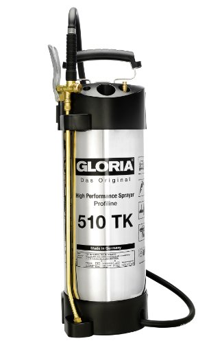 GLORIA Hochleistungssprühgerät 510 TK Profiline | 10 L Füllinhalt | Profi-Drucksprüher aus rostfreiem Edelstahl | Mit Zeigermanometer und Kompressoranschluss | 6 bar | Ölfest von Gloria