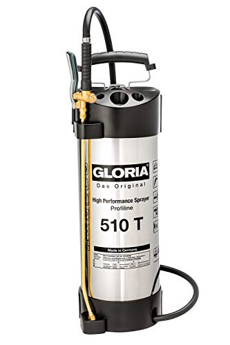 GLORIA Hochleistungssprühgerät 510 T Profiline | 10 L Füllinhalt | Profi-Drucksprüher aus rostfreiem Edelstahl | Mit Zeigermanometer | 6 bar | Ölfest von Gloria