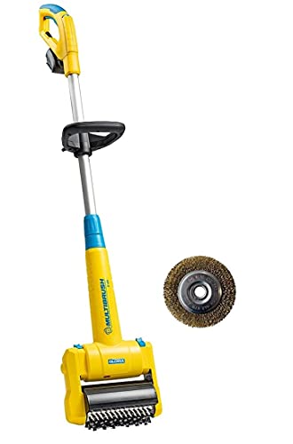 Gloria MultiBrush li-on - Multifunktionale Akku-Bürste/Unkrautentferner, Nutzbar als Stein-, Holz-, Fugenreiniger, Rasenkantenschneider, Vertikutierer, Rasenlüfter, Set mit 2 Aufsätzen, ohne Akku von Gloria