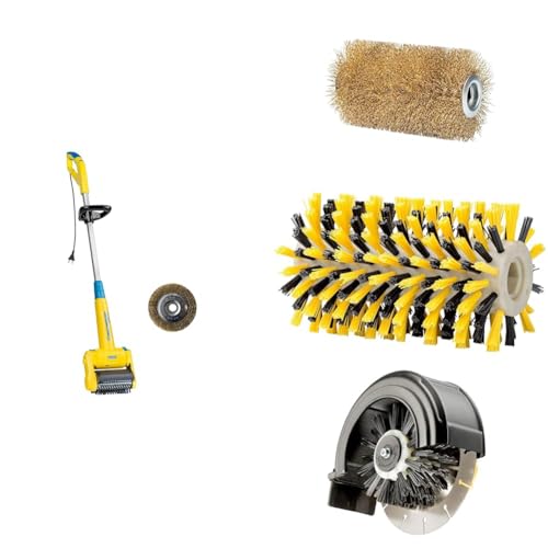 GLORIA MultiBrush speedcontrol Set für Rasenkanten, Stein-, Holz- & Fugenreinigung | Elektrische Reinigungsbürste für Terrasse, Einfahrt & Gartenpflege | Komplett-Set für Außenflächen von Gloria