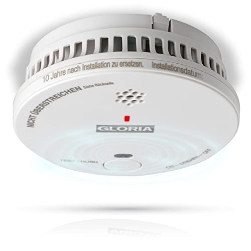 GLORIA R-1 Rauchwarnmelder mit 3 Jahren Garantie und wechselbarer 9V Block Batterie von Gloria
