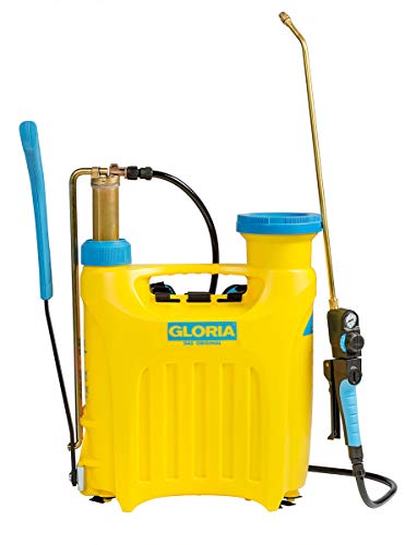 GLORIA Kolbenrückensprühgerät Pro 1300 | 13 L Rückenspritze | Gartenspritze mit Profi Tragesystem und Druckregler | Inkl. Verlängerungsrohr | Auch für Linkshänder von Gloria