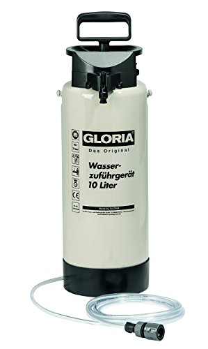 GLORIA Wasserzuführgerät Typ 10 | 10 L Wasserdruckbehälter aus Kunststoff | 4 m Schlauch inkl. Schnellkupplung & Wasserstopp von Gloria